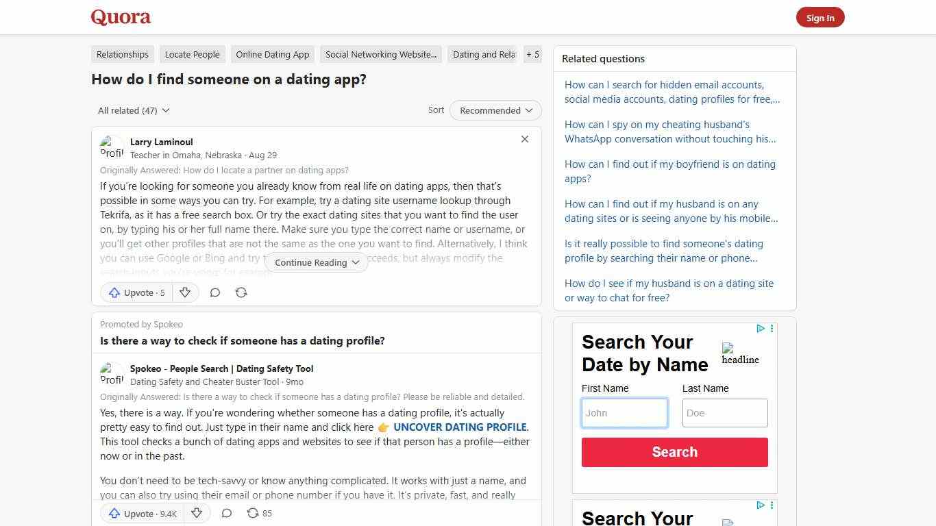 How to find someone on a dating app - Quora